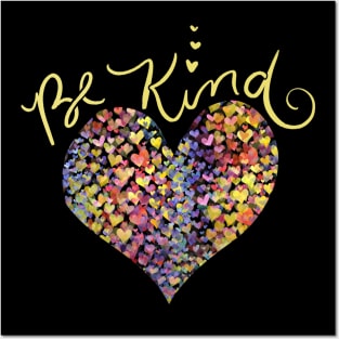Be Kind Rainbow Heart Love Posters and Art